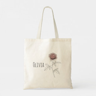 Flores cortas y elegantes en la bolsa de la tote
