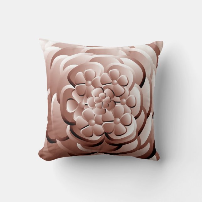 Flores cromadas - Cojín decorativo de cobre (Anverso)