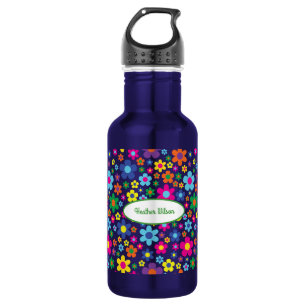 Flores Cute Niños Botella de Agua con Nombre