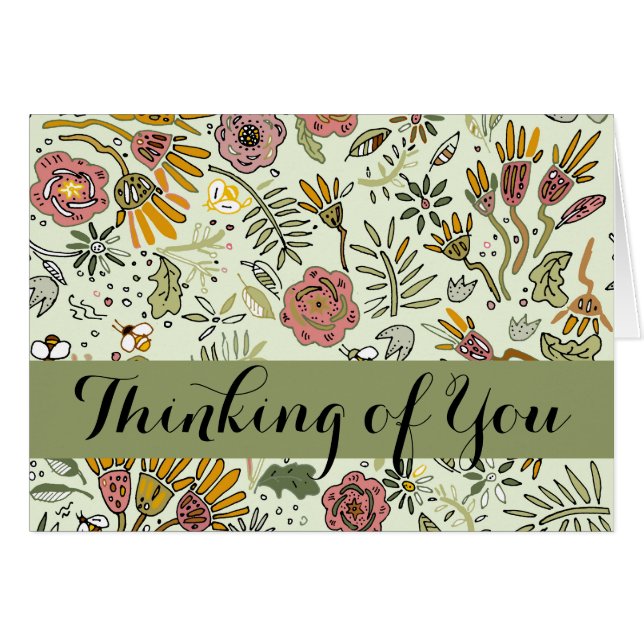 Flores de abejas florales acuáticas elegantes y mo (Anverso (Horizontal))