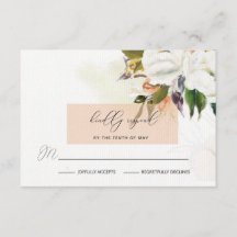 Flores de aceite pintadas a mano Boda RSVP en Peac