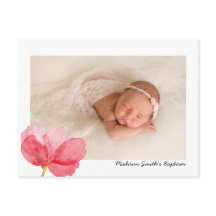 Flores de acuarela Christening Baptism Invitación