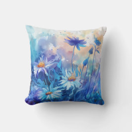 Flores de acuarela - Cojín decorativo floral