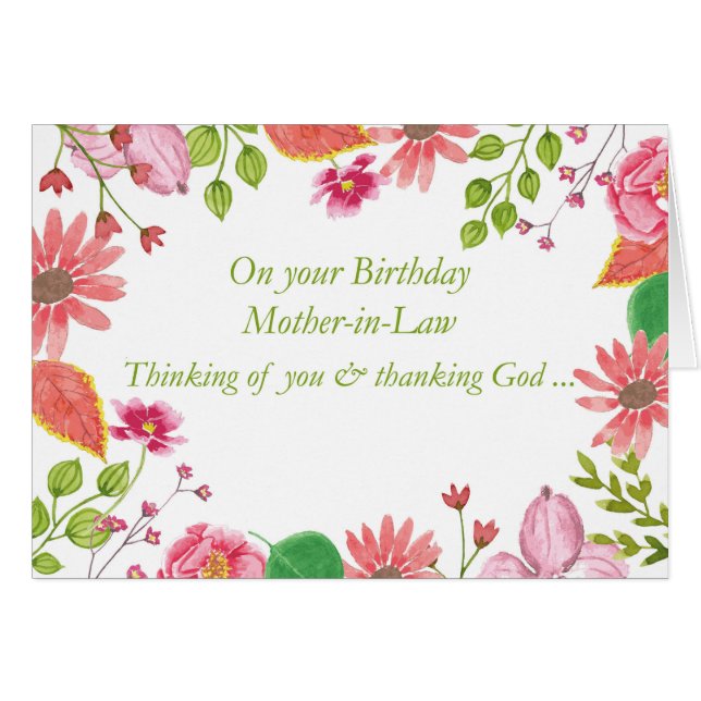 Flores de acuarela de suegra nutren nacimiento rel (Anverso (Horizontal))