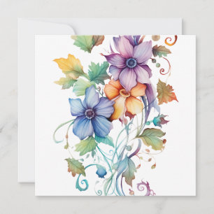 Flores de acuarela decorativas