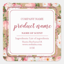 Flores De Acuarela En Etiquetas De Papel Kraft