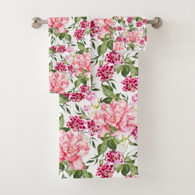 Flores de acuarela floral Rosas Peony Orchids (In situ)