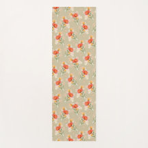 Flores de acuarela naranja Yoga Mat
