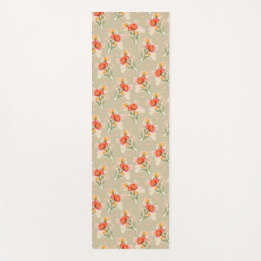 Flores de acuarela naranja Yoga Mat