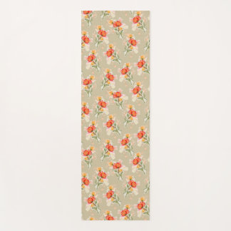 Flores de acuarela naranja Yoga Mat
