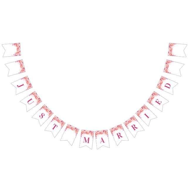 Flores de acuarela rosada de pancarta casadas (Todo)