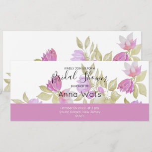 Flores de Acuarela Violeta Rosa Pintadas a Mano