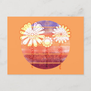 Flores de agradecimiento al atardecer - Tarjeta po