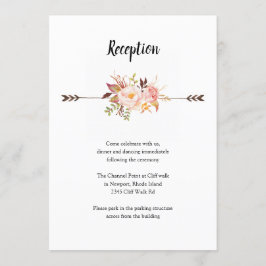 Flores de agua Tarjeta de recepción bohemia