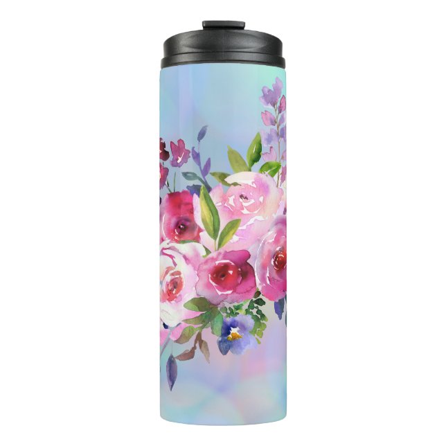 Flores de agua Tumbler termal de botella de agua (Anverso)