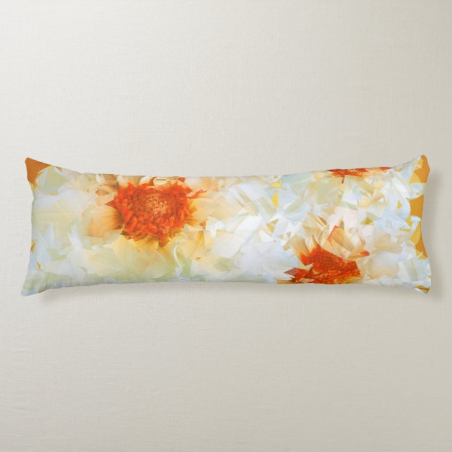 Flores de almohada corporal Naranja blanco (Anverso)