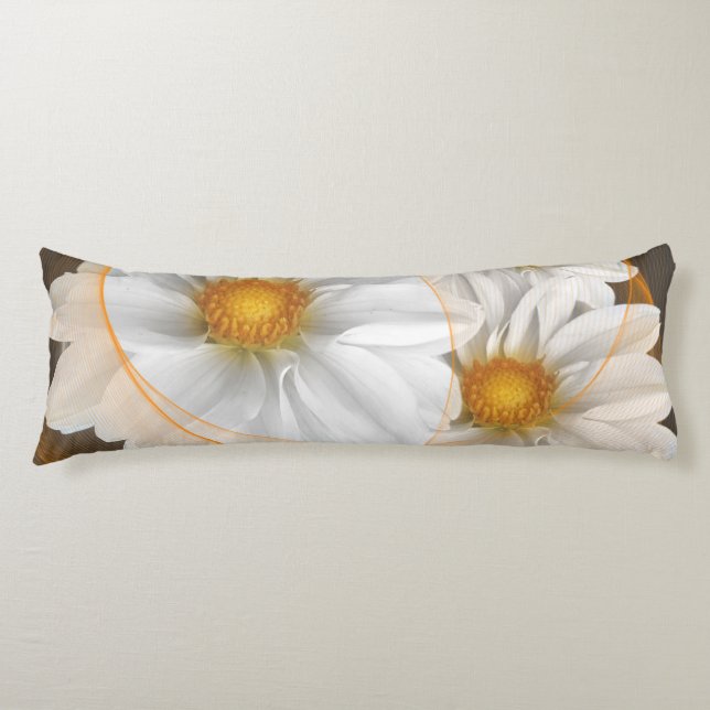 Flores de almohada de cuerpo Naranja blanco negro (Anverso)