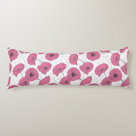 Flores de amapola almohadas del cuerpo del patrón