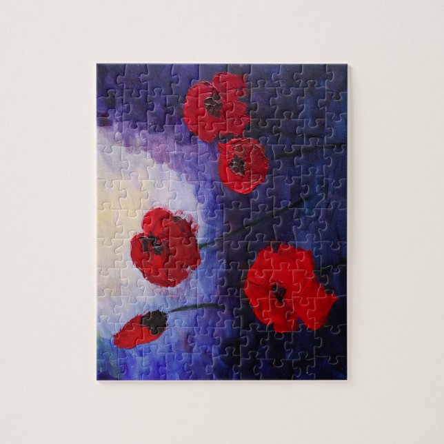 Flores de amapola imprimen el rompecabezas del art (Vertical)