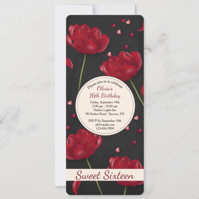 Flores de amor invitaciones (Anverso)