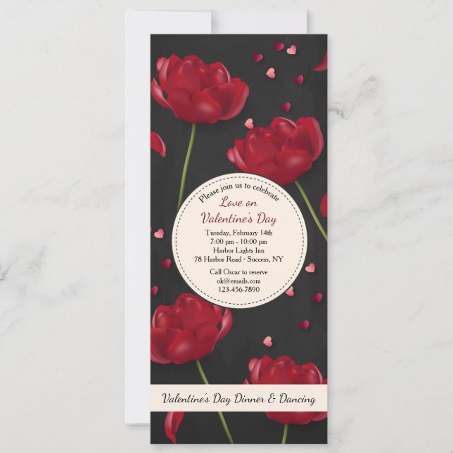 Flores de amor invitaciones (Anverso)