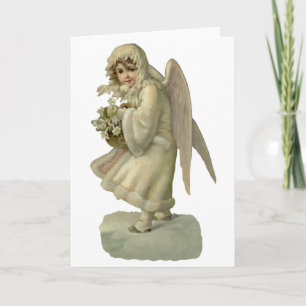 Flores de ángel de Navidad vintage, corte victoria