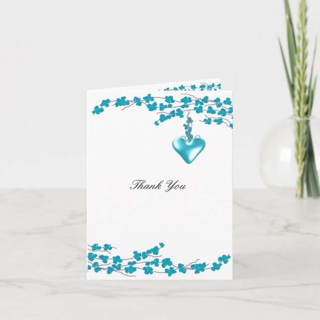 Flores de Aqua con Corazón de Agradecimiento (Anverso)