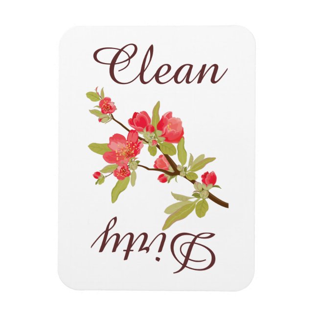 Flores de árbol rosado del país Imán del lavavajil (Vertical)