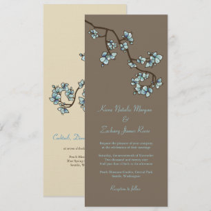 Flores de arce azul Invitación a la boda asiática