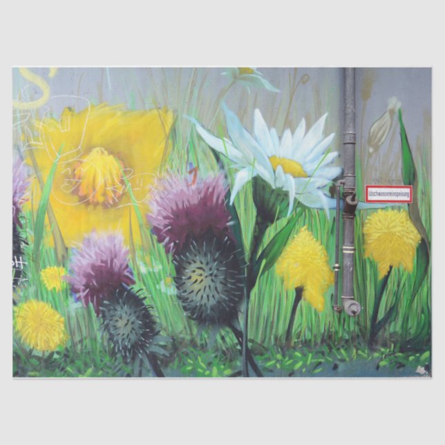 Flores de arte callejero Papel de tejidos urbano d (Anverso)
