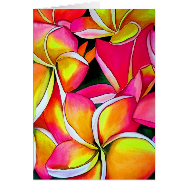 Flores de arte de la playa de Plumeria rosa neonat (Frente)