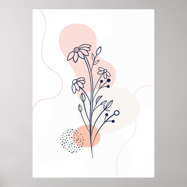 Flores de arte de líneas mínimas (Frente)