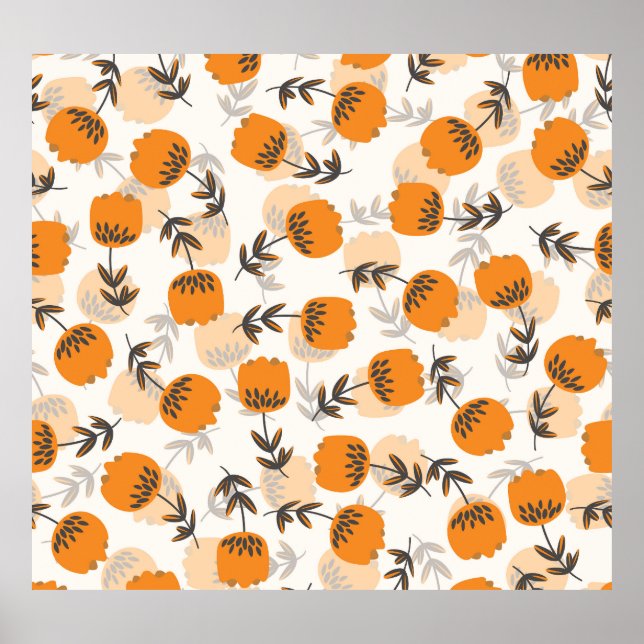 Flores de arte folclórico estilo escandinavo (Frente)