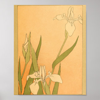 Flores de arte mural japonesas antiguas