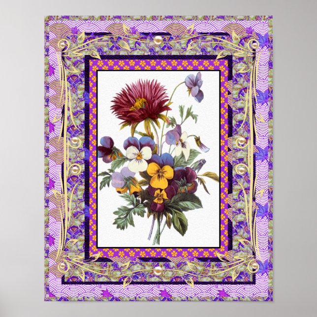 Flores de arte poster (Frente)