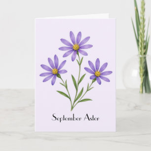 Flores de Aster de Septiembre Tarjeta de Felicitac