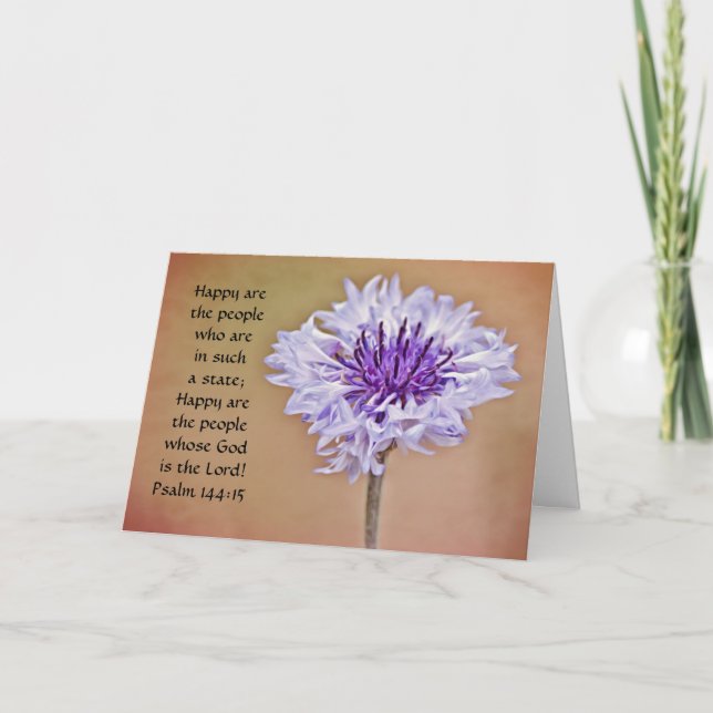 Flores de bachiller de fe Tarjeta de salmo botón (Anverso)