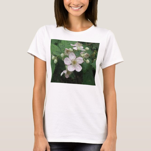 Flores de Blackberry Señoras De Camiseta (Anverso)