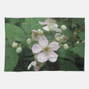 Flores de Blackberry Toalla de Cocina