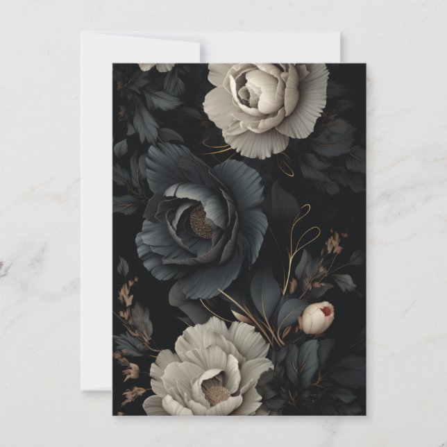Flores de blanco y negro (Anverso)