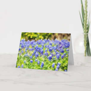Flores de Bluebonnet en Tarjeta de Nota de Arte de