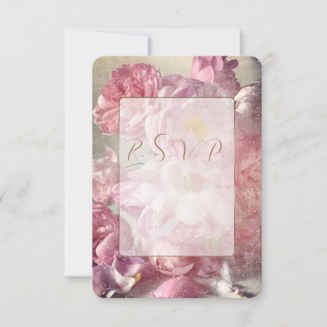 Flores de bodas - R S V P, tarjeta de respuesta (Anverso)
