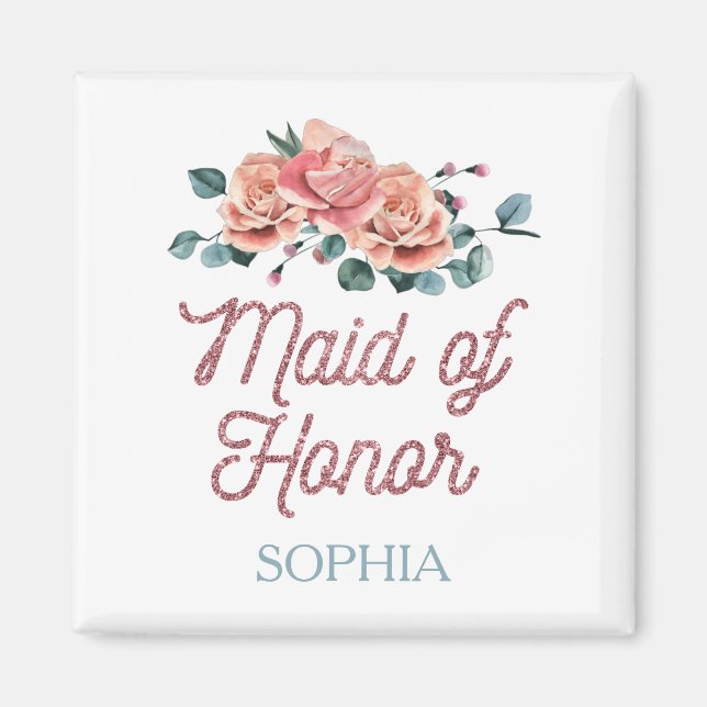 Flores de bodas venecianas y un imán de honor (Frente)