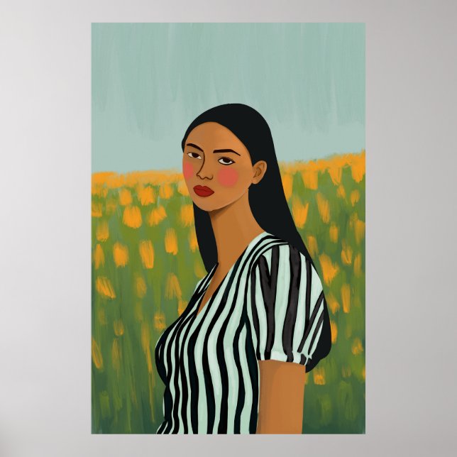 Flores de Boho arte de impresión poster (Frente)