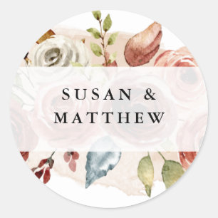 Flores De Boho, Etiqueta De Favor De Boda, Floral 