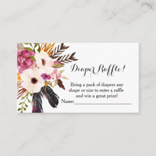 Flores de Boho tarjetas de raffre de pañales para 