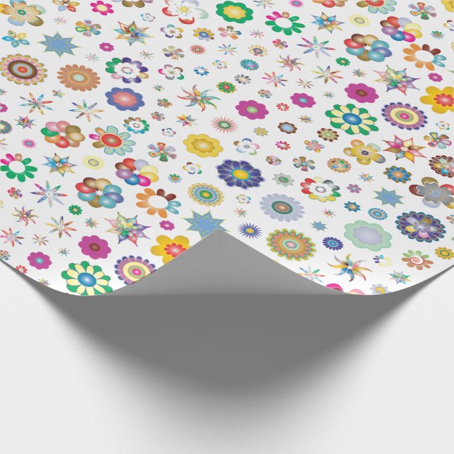 flores de bonito - papel de envoltura colorido (Esquina)