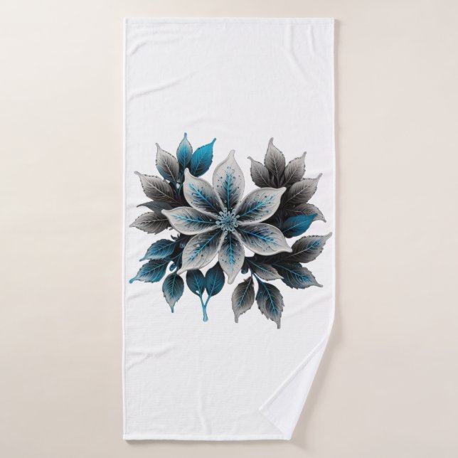 Flores de bonito y hojas (Toalla de baño)