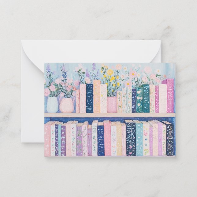 Flores de bonito y tarjetas de notas para libros (Reverso)