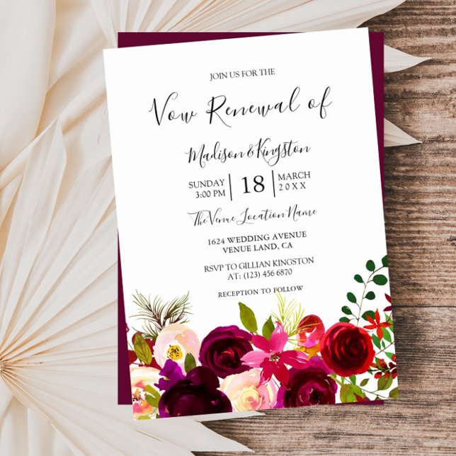 Flores de Borgoña Boho promete una invitación a la (Subido por el creador)